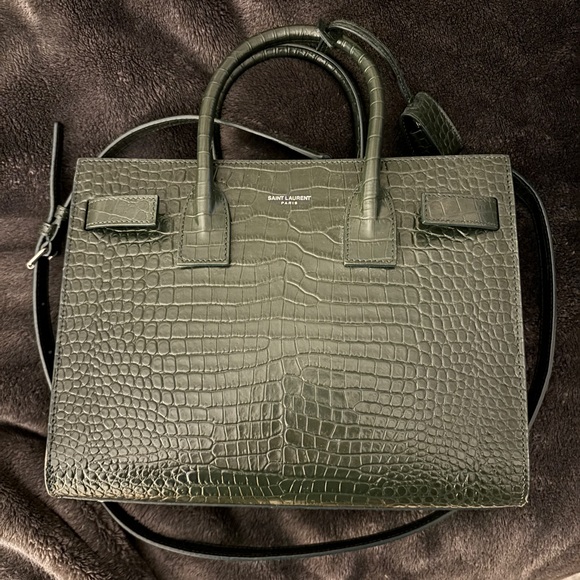 Saint Laurent Sac de Joir green crocodile - Picture 5 of 8